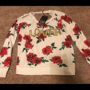 Chaser Lover Cut Out Sweatshirt Size XS NWT